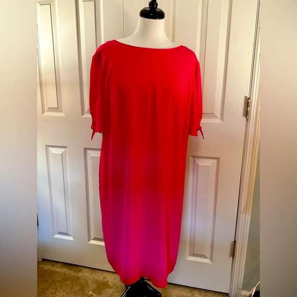 I.N. Studio Coral Dress with Knotted Sleeves Never worn - Picture 1 of 4